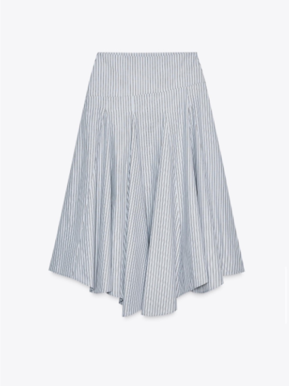 Striped Blue A-Line Midi Skirt